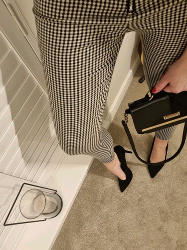 Zara dogtooth skinny trousers - zara,