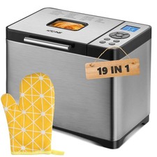 Bread Maker Machines 19-in-1 KITCANIS, 2.2LB Large Bread Machine, Stainless