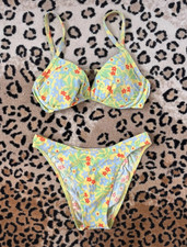 1990s flower high leg bikini baywatch style