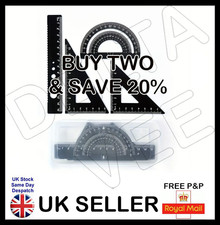 4Pcs Metal Geometry Set, Triangular Scale Ruler Math Drafting - BLACK