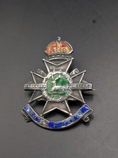 WW1 Sherwood Foresters Notts & Derby Silver & Enamel Sweetheart Brooch Badge