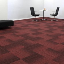 NEW BURMATEX GRADE CARPET TILES COLOUR 21504 RUBY