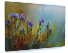 BEAUTIFUL THISTLE FLOWERS FLORAL CANVAS PICTURE PRINT WALL ART