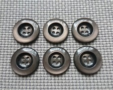 6 x Large Chunky Shiny Brown 4 Hole Buttons 32mm Vintage Cardigan Coat Jumper