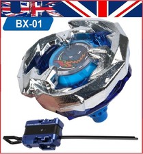 Burst Beyblade BX-01 DRAN SWORD 3-60F Blue Silver Spinning Top Gyro w/Launcher
