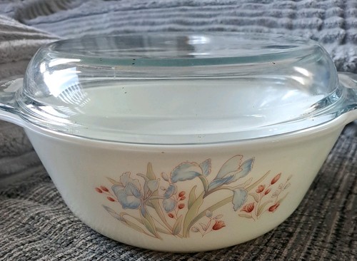 Vintage pyrex blue iris - vintage, "blue