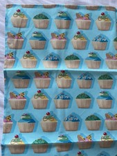 Vintage Tea Time Collection Tray Cloth Napkin Cup Cakes 70cm x 80 Cm New