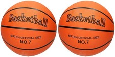 Basketball Size 7 – Pack of 2, Official Regulation, Orange (Rubber/PVC)