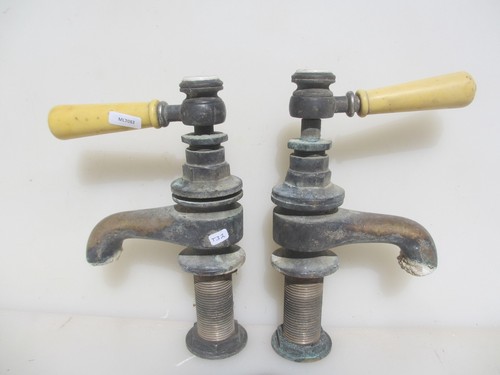 Huge antique brass taps - antique,