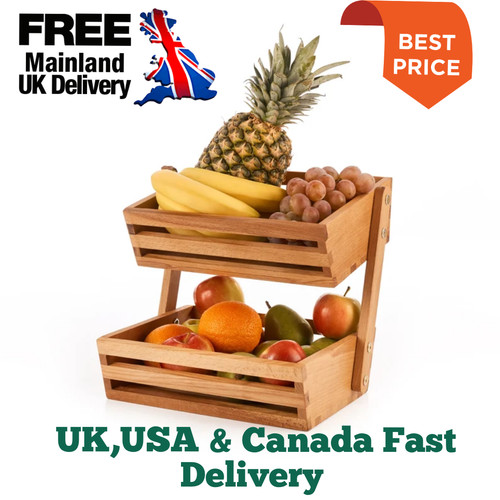 New wooden two tier fruit - wooden,