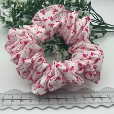 Large Handmade Hair Scrunchie/ Ponytail holder Fabric( pink flamingo )