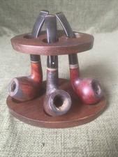 3 X vintage Vauen Smoking Pipes In Rack Joblot M91