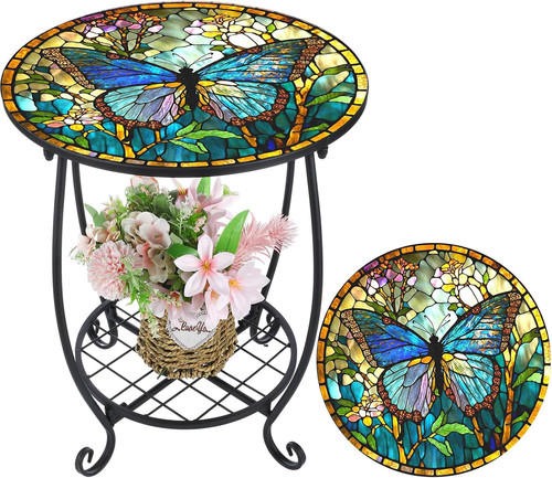 Butterfly mosaic round side - round,