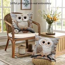 Set x 2 Barn Owl Print Cushion