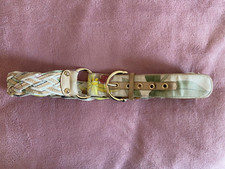 Vintage 70s 80s LEONARD PARIS floral woven leather canvas BELT dressy M italy
