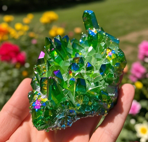 Green crystal geode - green,