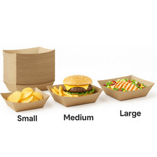 Kraft Paper Food Trays Hot & Cold Take Away Disposable Food Kraft Snack Tray Box