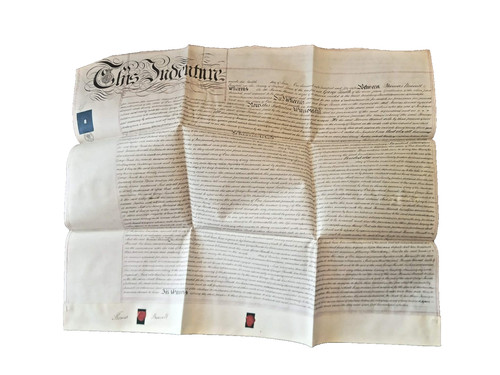 Rare 1858 vellum indenture - vellum,