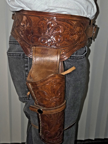 Vintage mexican tooled - tooled, leather