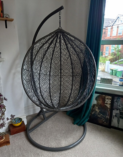 Grey metal hanging - metal, chair