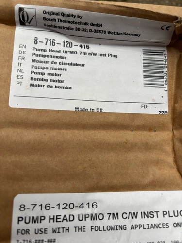 Worcester bosch pump - worcester,