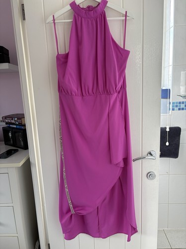 Paris hot pink halter - ax, neck