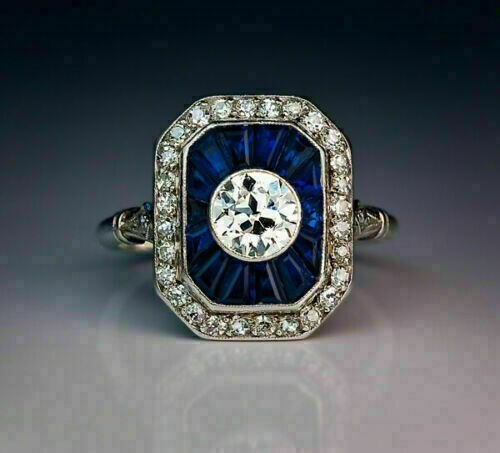 1920s art deco sapphire lab - 1920s,