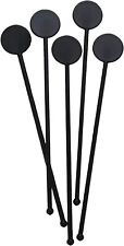 50 x BLACK PLASTIC DISC TWIZZLERS STIRRER STICKS 180mm Cocktail Mixer Drinks