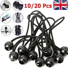 20 BALL BUNGEE ELASTIC TIE DOWN LOOP STRETCH SHOCK CORD TARPAULIN TENT AWNING