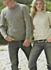 1817 MEN'S & LADY'S DK SWEATER  28-50" 71-127cm VINTAGE KNITTING PATTERN COPY