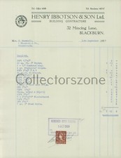 1959 Building Materials Headed Invoice Henry Ibbotson Mincing lane Blackburn 