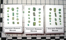 Ancient Roman Empire ~AD 200 genuine jewelry beads in display GREEN 1 case/bid