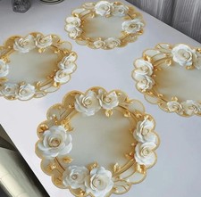 X4 Fancy Gold & White Rose