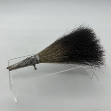 Vintage Gamsbart Hat Pin Natural Hair Brush Leaves