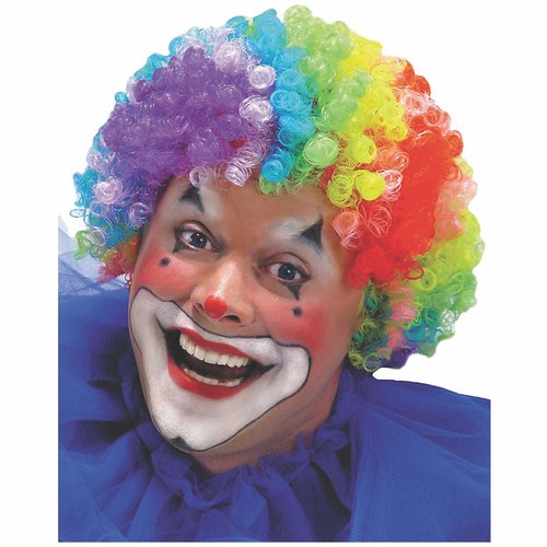 Clown rainbow afro mardi gras - rainbow,