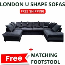 London U Shape Sofa – Black