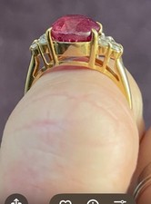 18ct Royal Ruby & Diamonds Ladies Ring .