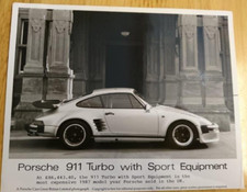1987 Model Year Porsche 911 Turbo with Sport Equipment Press Photograph