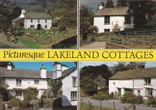 Lakeland Cottages Cumbria Multiview Postcard posted creased