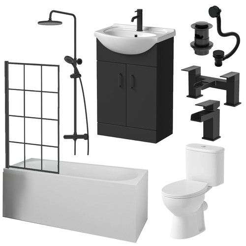 Complete bathroom suite black - suite,