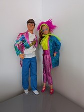 Vintage Mattel Barbie Rockers Ken Doll and Midge Couple with Clothes