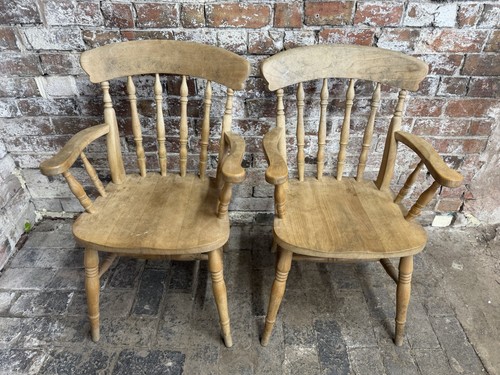 Pair vintage solid elm - of,