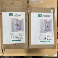 Dunelm Archie Retro Head Dual Lit Wall Light White H23.5 x W12.5 x D16cm Pair