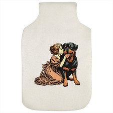 'Girl With Rottweiler Puppy'