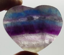 Rainbow Fluorite Crystal Heart Purple Green 59 gm +  Display Stand + Gift Bag
