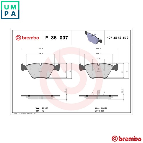 Brake pad set - pad,