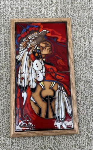 Hand painted ceramic tile cleo - painted,