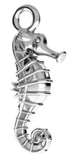 STERLING SILVER SEAHORSE CHARM