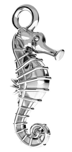 Sterling silver seahorse - sterling, charm