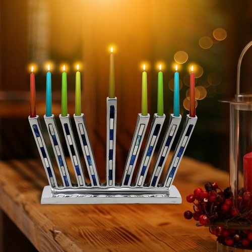 Menorah chanukiah spikes blue - menorah,